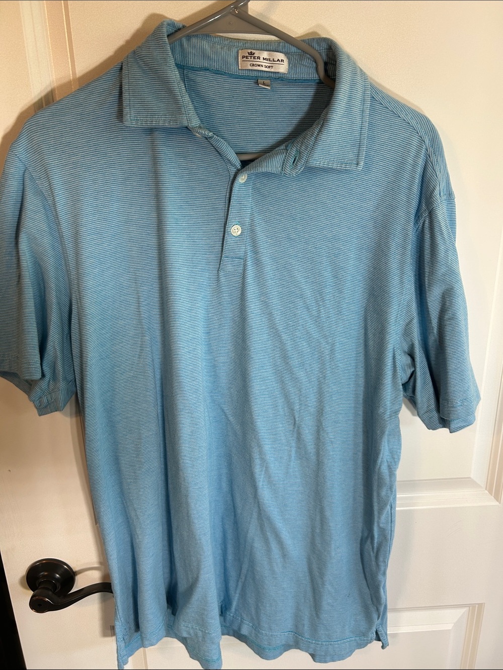 Peter Millar Blue Short-Sleeve Polo